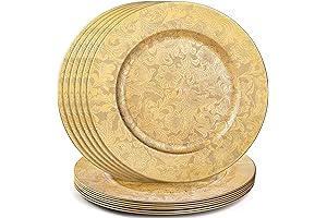 ZOOFOX 12 Pack Gold Charger Plates for All Occasions