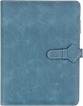 A5 Leather Diary for Men & Women | Premium Refillable Ring Binder Notebook with 150 Ruled Pages | Magnetic Closure Office Diary, Planner, Personal Journal & Writing Notebook