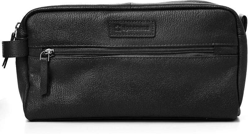 Necessaire Alpine Swiss Sedona em couro legítimo para viagem