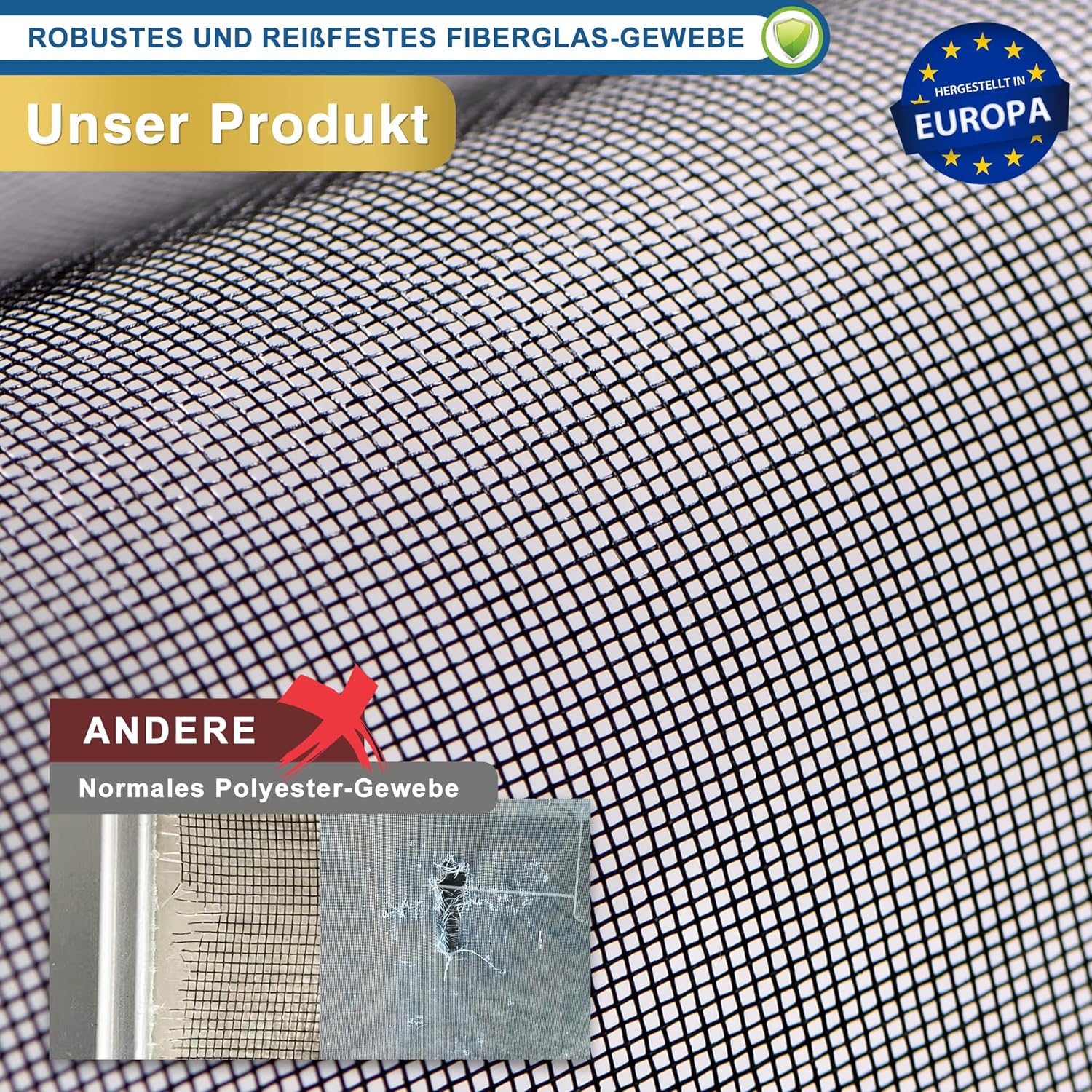 Fly Screen Insect Screen Roller Blind for Windows, Fly Screen Roller Blind Insect Protection with Aluminium Frame, Robust Fibreglass Fabric, Dark Brown, W 112 x H 130 cm