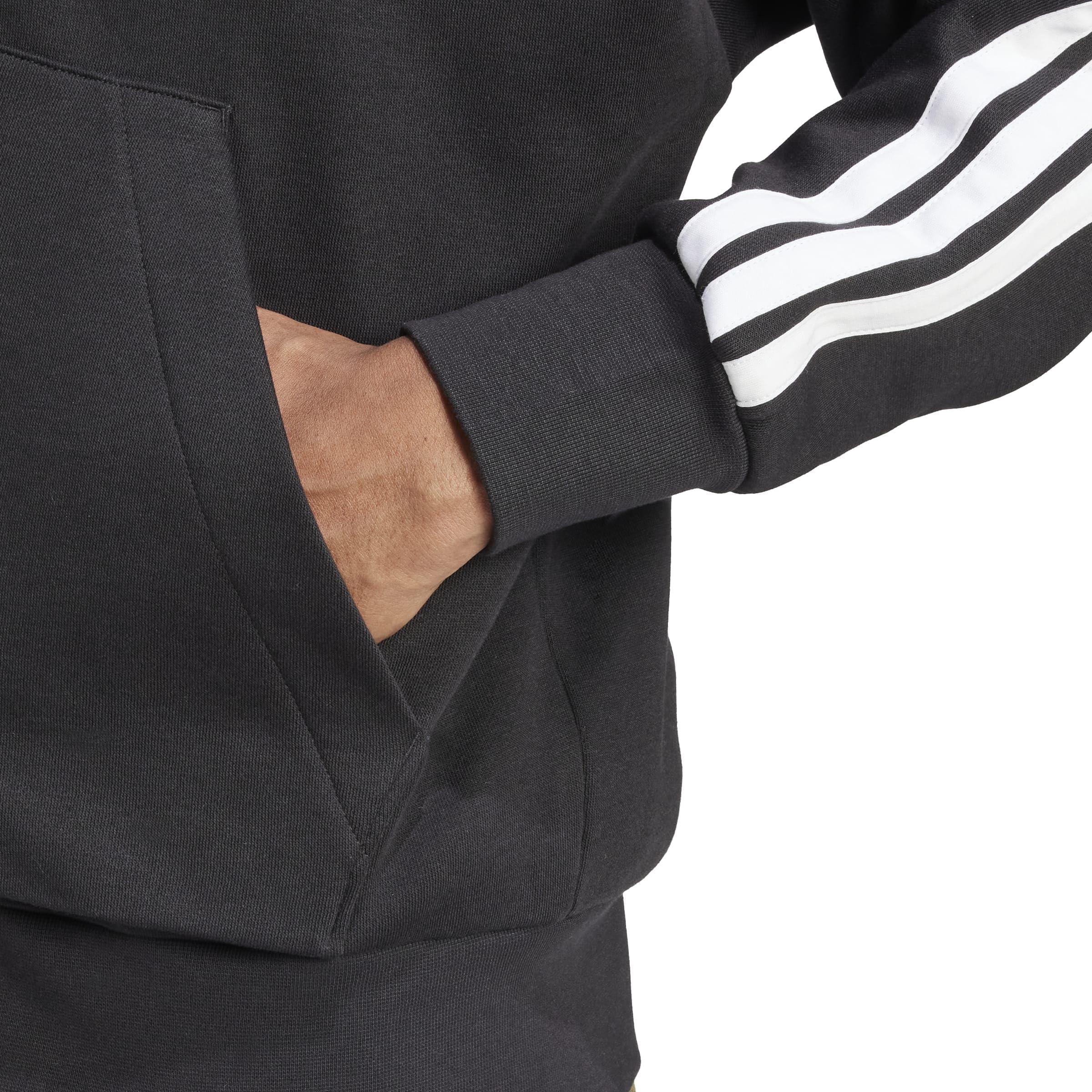adidas Sudadera con Capucha para Hombre Essential Three Stripes de Forro Polar con Cremallera (1 Unidad)