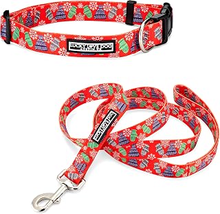 Lucky Love Dog Collar and Leash Set Matching Cute – Chilly, X-Small | Dog Collar and Leash Set for X-Small & Puppies | Matching Adjustable Collar + 5 ft Leash, Easy Click Buckle