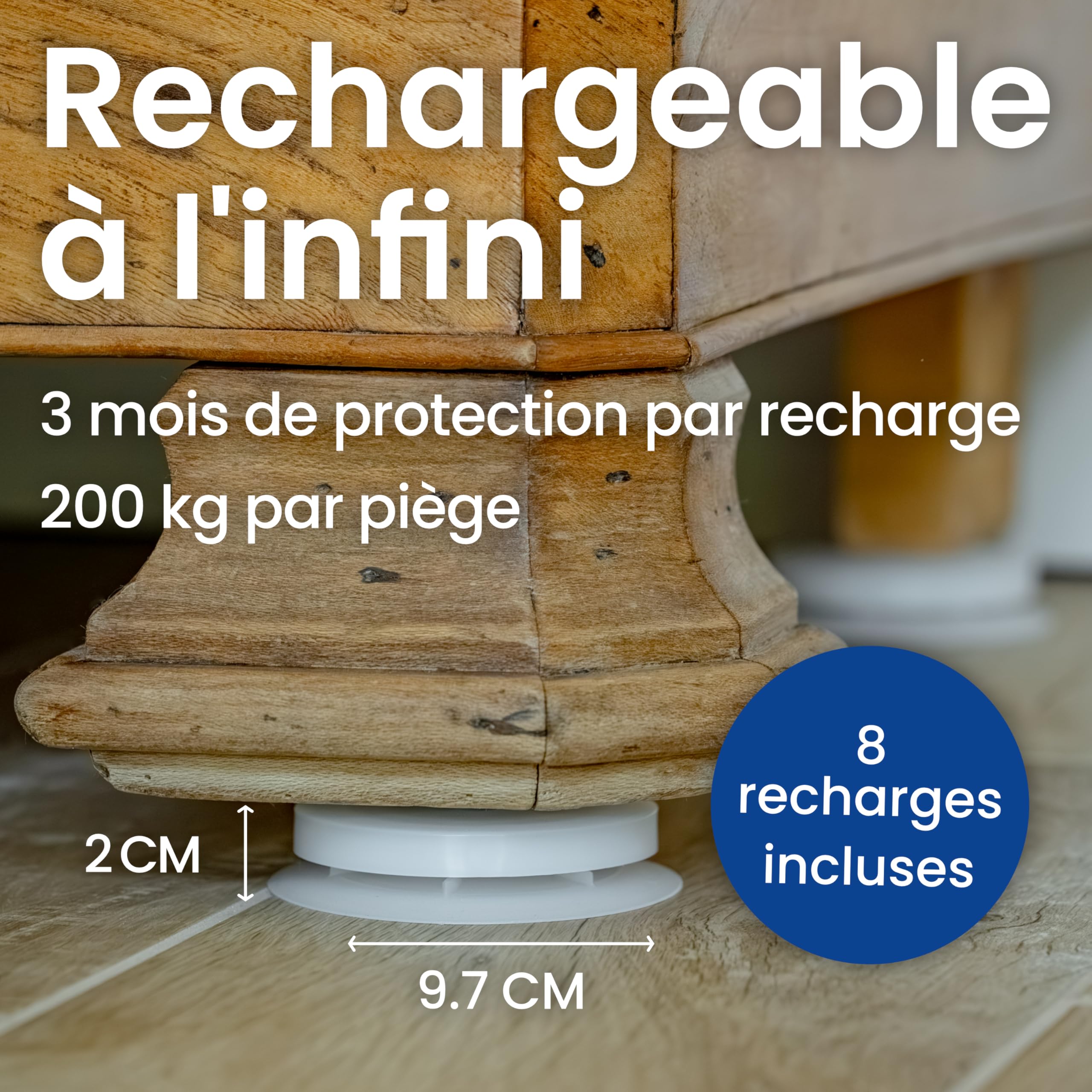 Pack Protection Universel 6 Mois Punaises de Lit Nidoan - Pièges Compatibles Lit & Meubles sans Pieds, sans Insecticide, Sécurisée pour Enfants et Animaux, Lot de 4