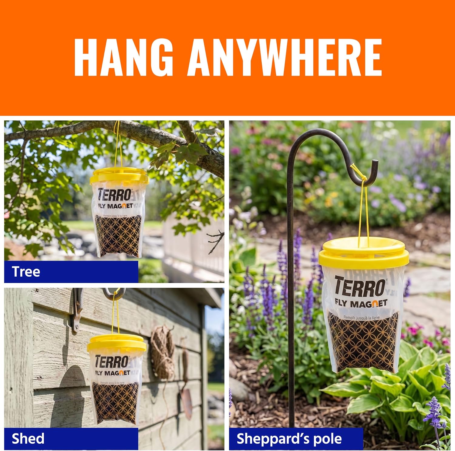 TERRO Fly Magnet Disposable Outdoor Fly Trap with Bait - T524 - Outdoor Fly Trap - Attract & Trap Flies Easily - Effective Insect Control