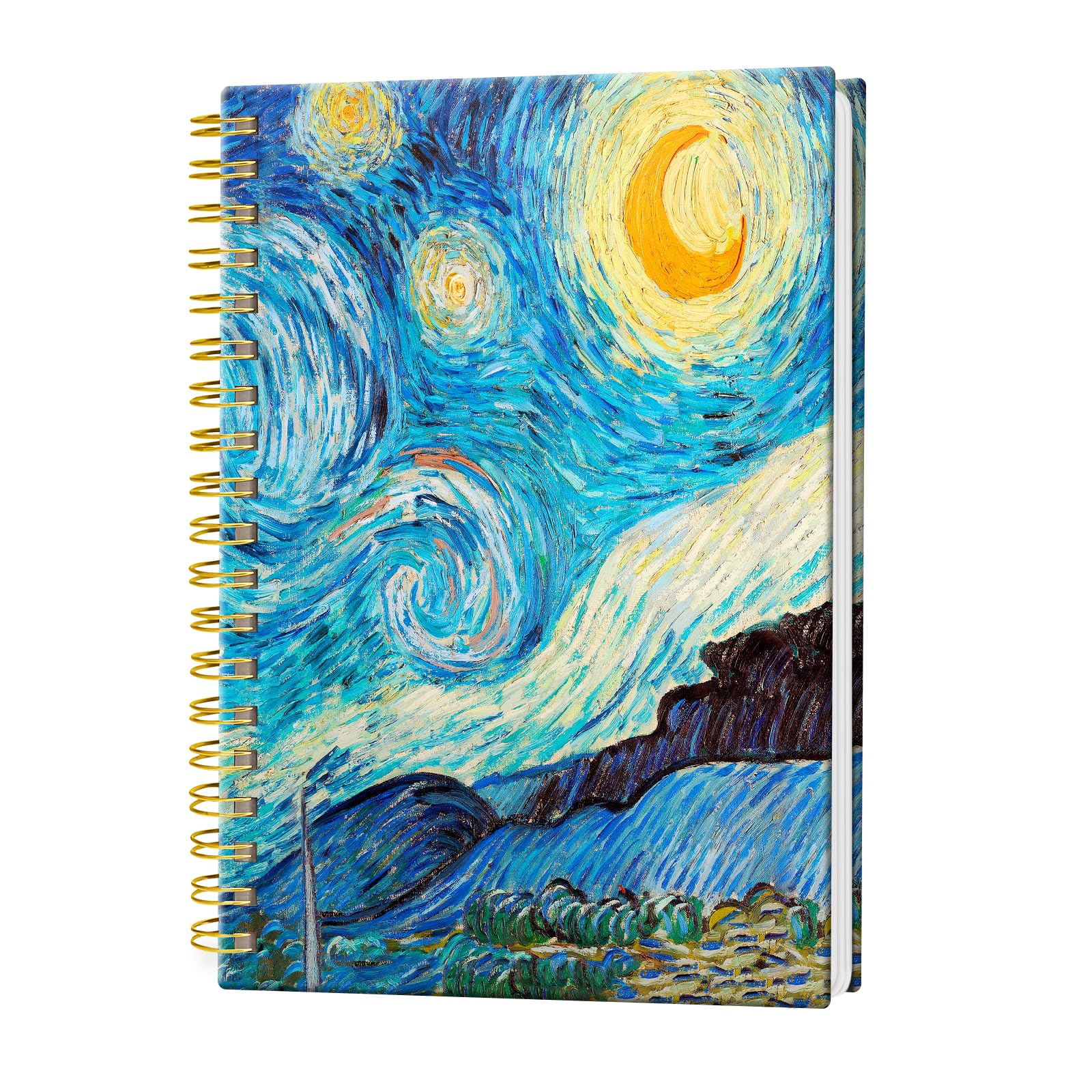 GGMOFSH Spiral Journal Notebook, Hardcover Lined Journal for Women, Medium 6 x 8.4 in, 120 Pages Thick Paper, College Ruled Notebook for Writing, Work