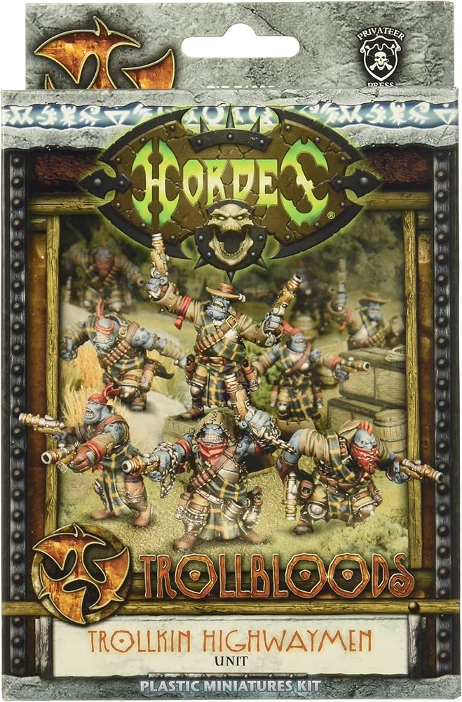 Privateer Press Hordes Trollbloods Highwaymen Model Kit - Trollkin Unit With Stat Card, 10 Miniatures, 40mm Bases