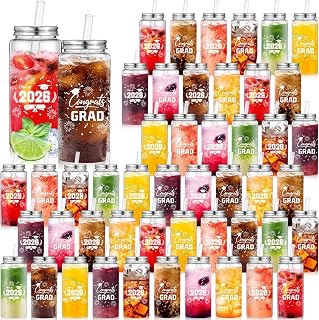 Pickmesh 36 Pcs Reusable Graduation Cups 13.5 oz Clear Plastic Tumblers with Lids and Straws Class of 2026 Party Supplies for Graduation Decorations and Congrats Grad Events(White)
