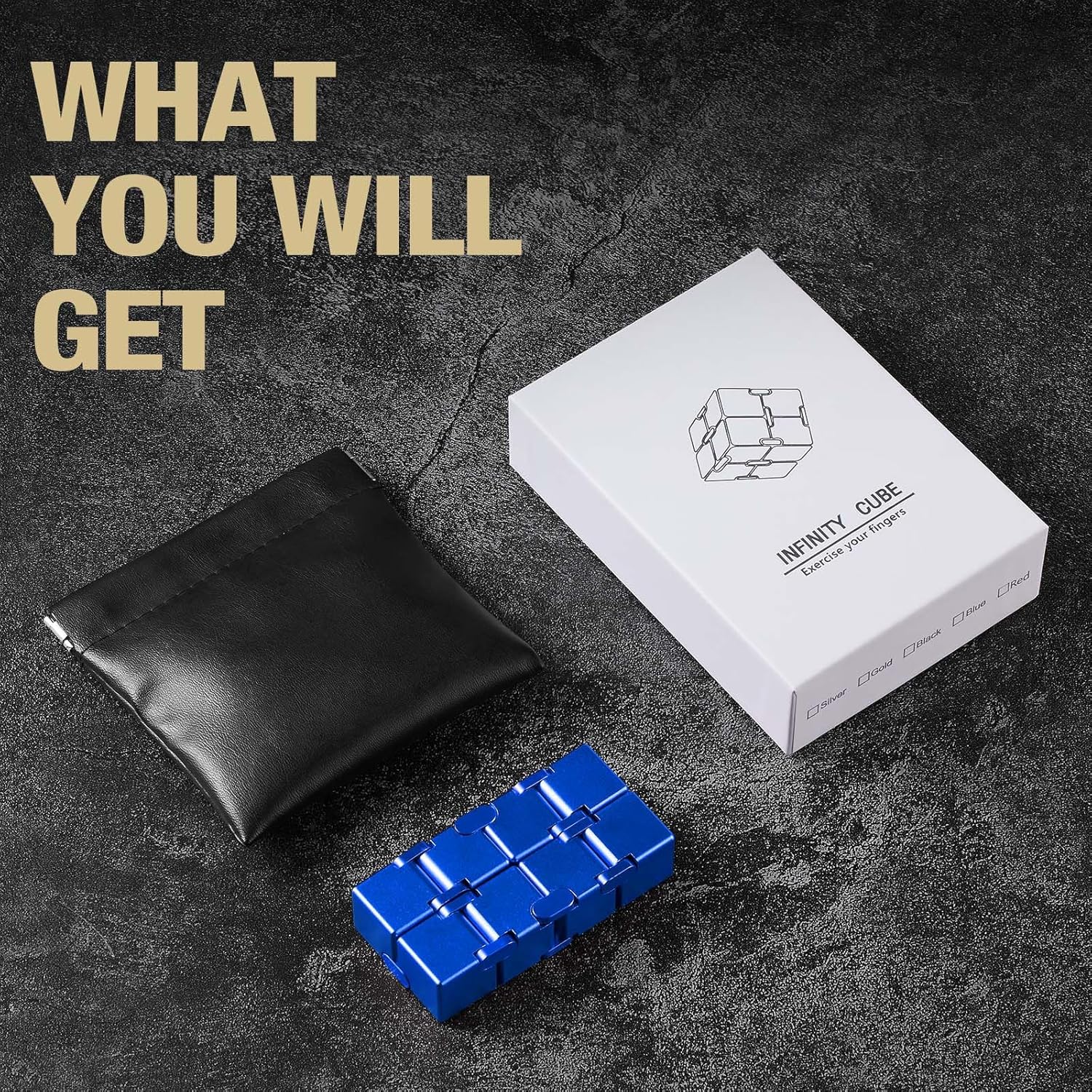 Metal Infinity Fidget Cube Toy for Adults,Cool Home Office Classroom Traval Desk Gadgets Gifts for ADHD ADD Autism and Stress Anxiety Relief.
