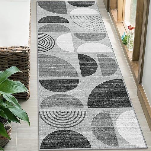 Miniatura 22 de MUJOO Alfombra Bohemia Lavable, Alfombras de Área de 4x6.5 pies para Dormitorio Sala de Estar Mesita de Noche Oficina, Alfombra de Piso Orage y