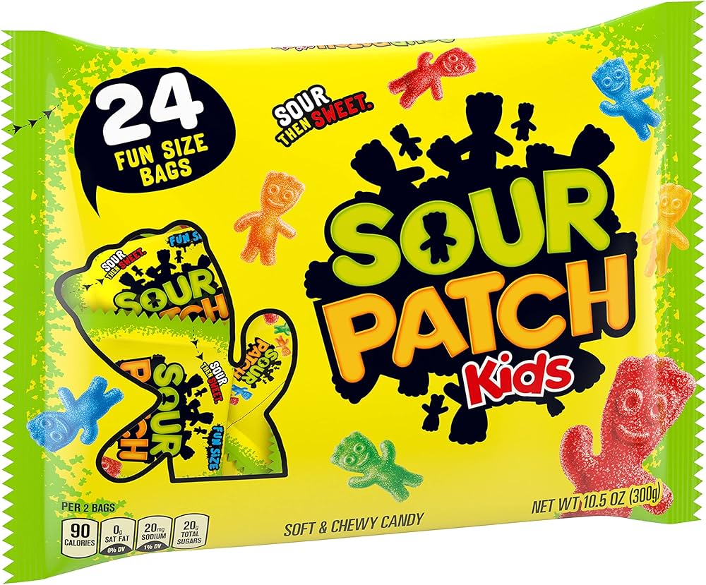 Amazon.co.jp: SOUR PATCH KIDS Soft & Chewy Candy, 144 Snack Packs