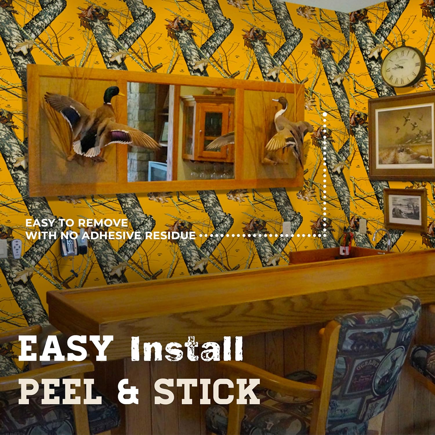 Mossy Oak Graphics Camouflage Peel and Stick, No-Mess Wallpaper, 26" x 107" Rolls, covers 19.3 sq ft, Many Mossy Oak Patterns