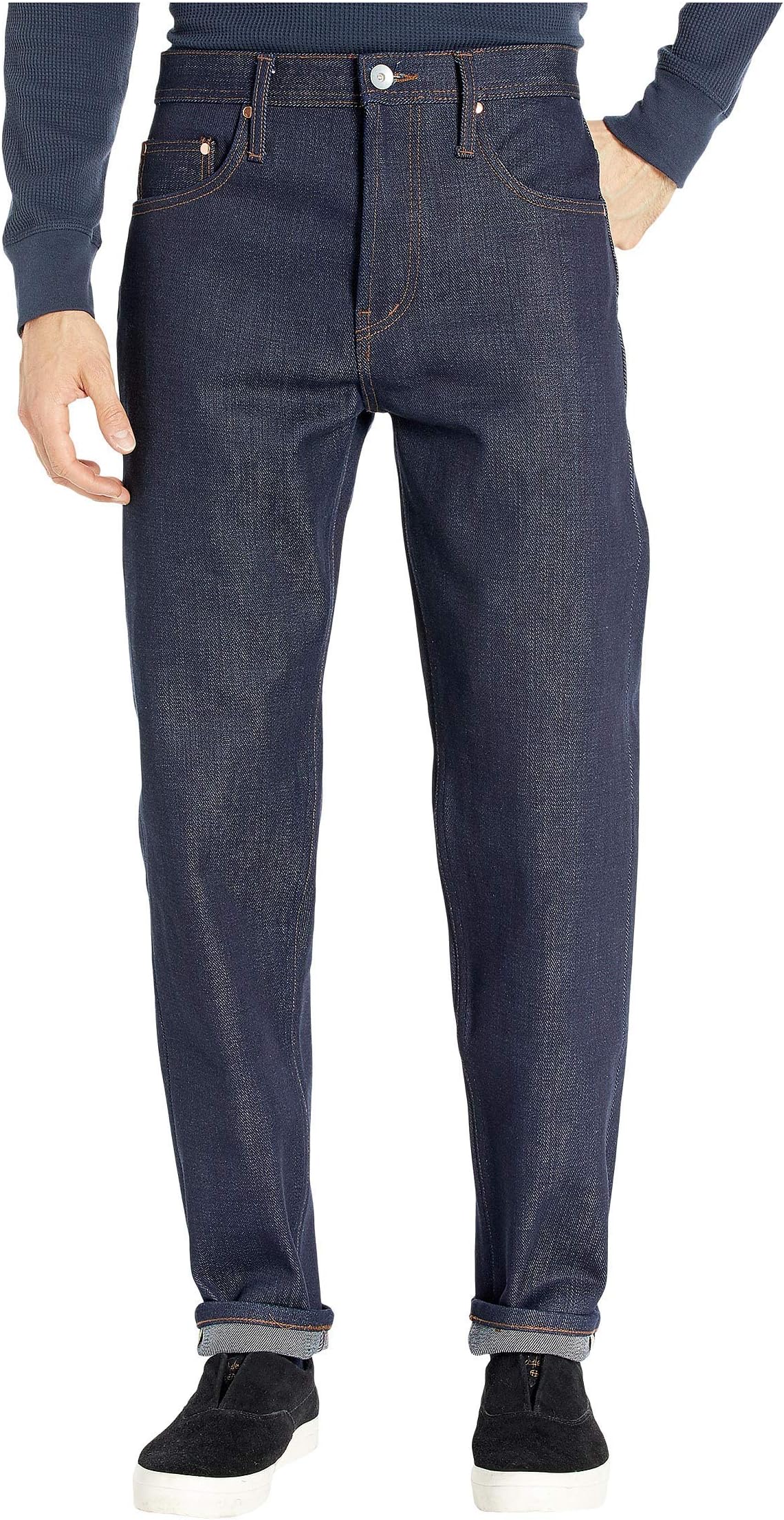 The Unbranded Brand Men's Ub621 Relaxed Tapered Fit 21oz Heavyweight Indigo Selvedge Denim