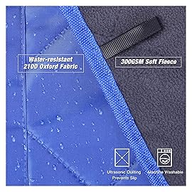 REDCAMP Large Waterproof Stadium Blanket for Cold Weather, Soft Warm Fleece Camping Blanket Windproof for Outdoor Sports, Blue