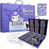 Hello Kitty Sanrio Kuromi Art Supplies for Kids, Colored Pencils, Markers, Crayons, Kawaii Drawing Kit, Stationary, Art Kit, Gifts for Girls (Purple Kuromi)