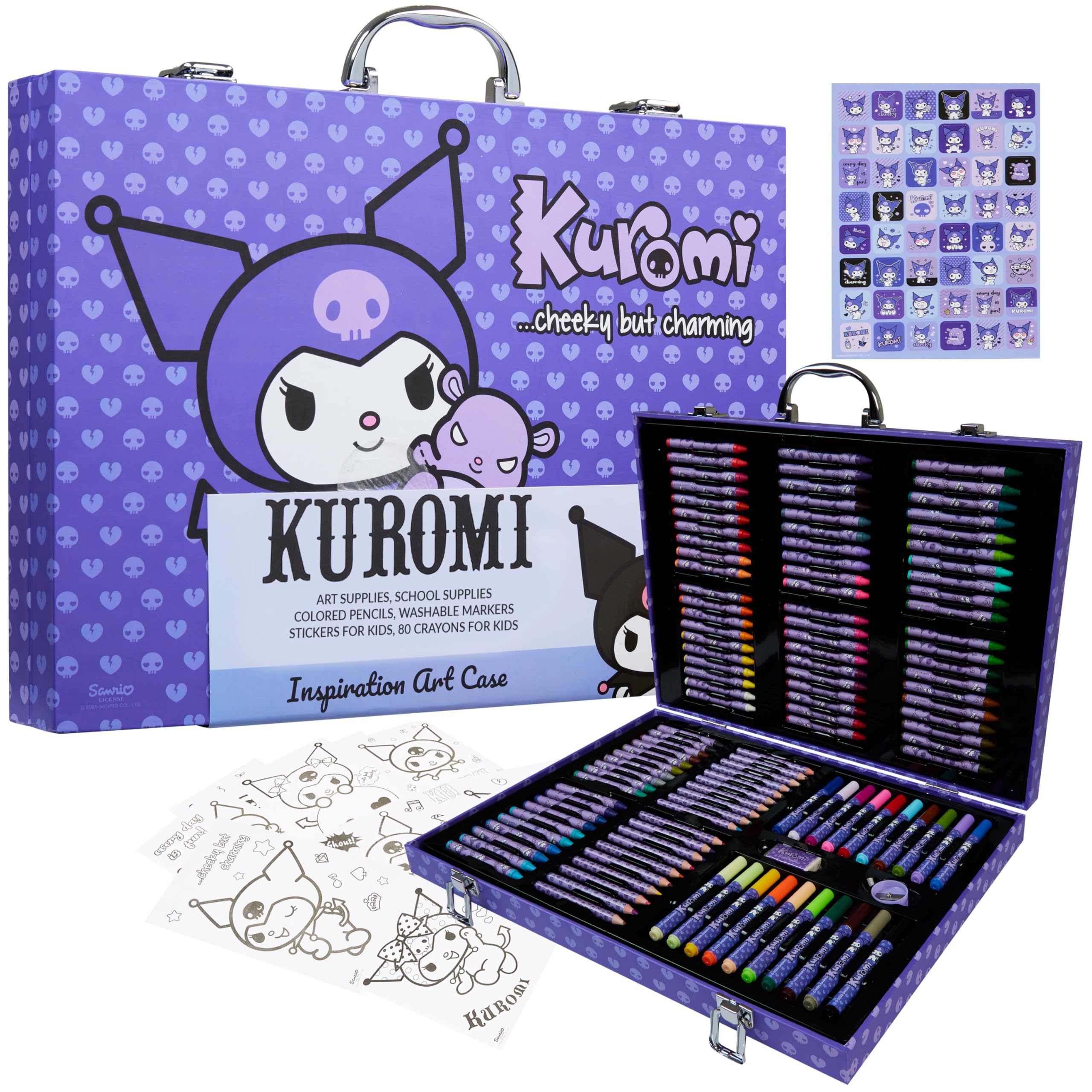 Hello Kitty Sanrio Kuromi Art Supplies for Kids, Colored Pencils