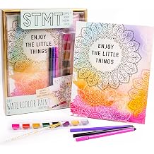 STMT D.I.Y. Watercolor Paint Portfolio by Horizon Group USA, Create Watercolor Art with Premium Paints & Fine-Tip Markers, Includes Watercolor Paint Pad, Paintbrush, Project Inspiration Guide & More, Medium