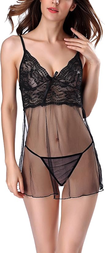Lace Chemise,Women Sexy Babydoll Lingerie Set Sexy Nightwear Plus Size