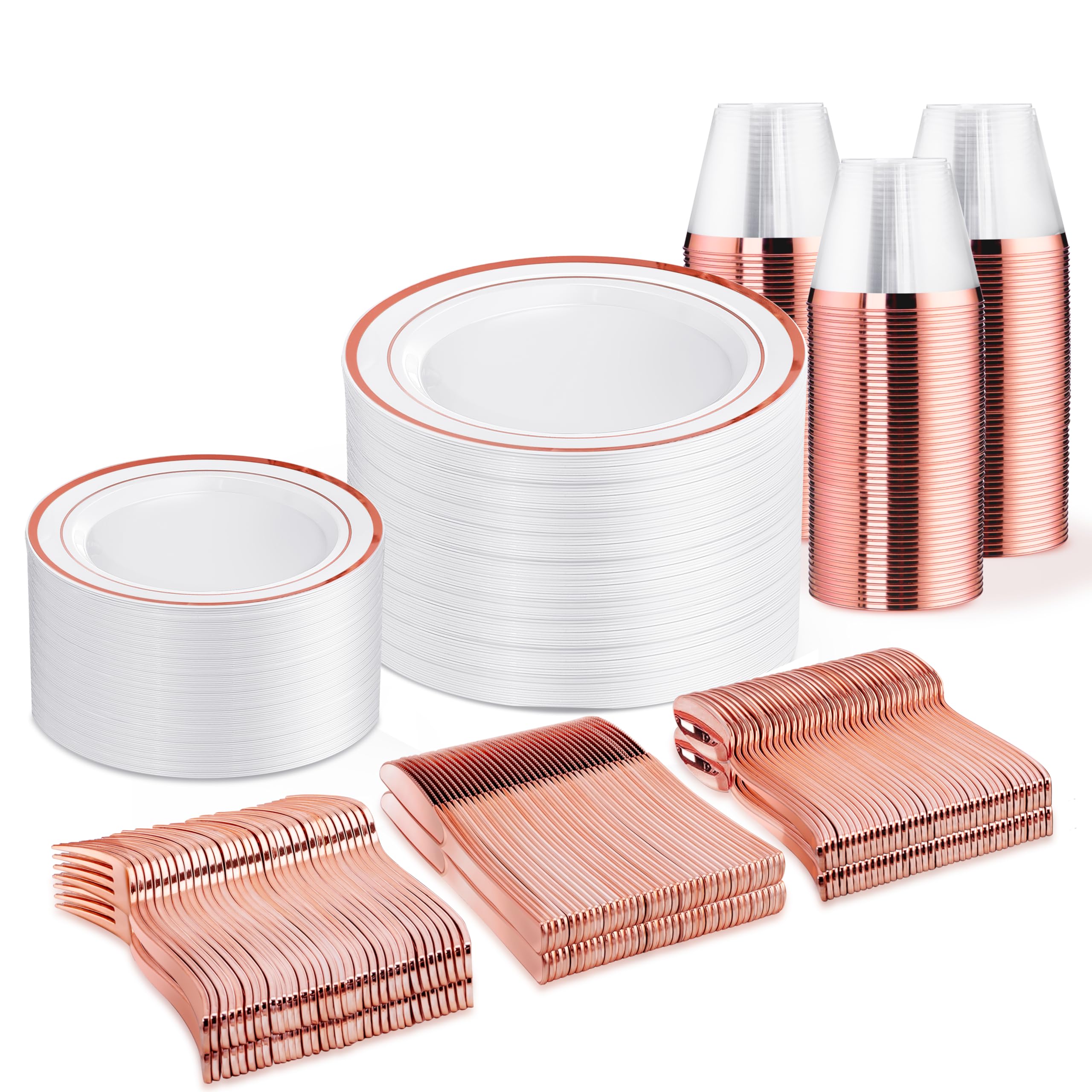 WELLIFE Silver Disposable Dinnerware Set - 600 Piece -27