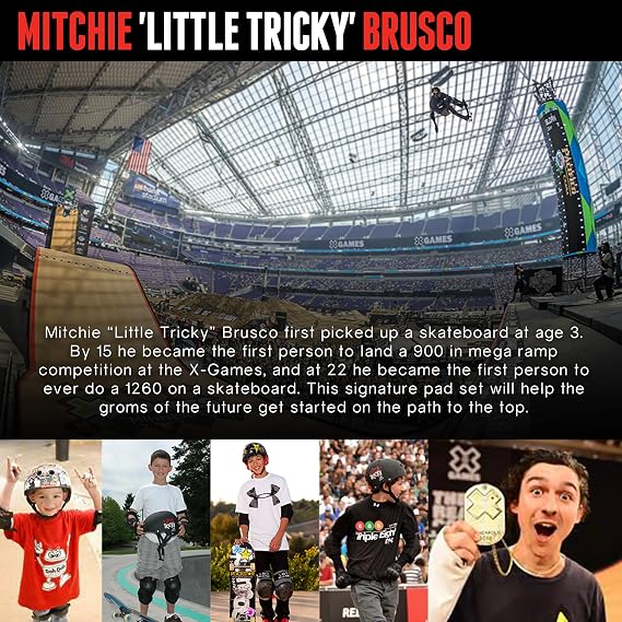 Triple Eight Youth Little Tricky Protective Pack with Instructional DVD (Black, Junior)