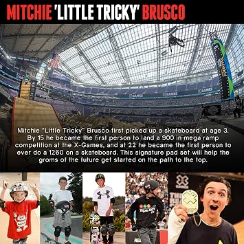 Triple Eight Youth Little Tricky Protective Pack with Instructional DVD (Black, Junior)