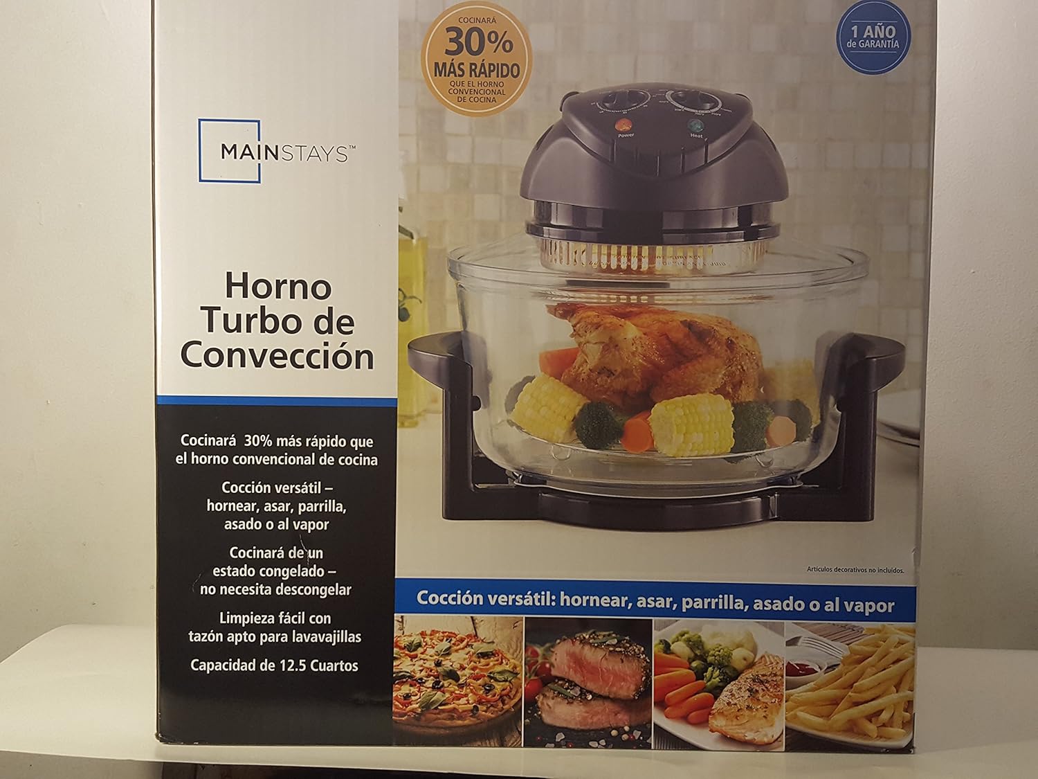 Mainstays Turbo Convection Oven with food inside