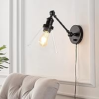 Vista 2 de JONATHAN Y Aplique de pared LED ajustable de bronce aceitado de 8 pulgadas, lámpara de pared enchufable con interruptor de atenuación, pantalla