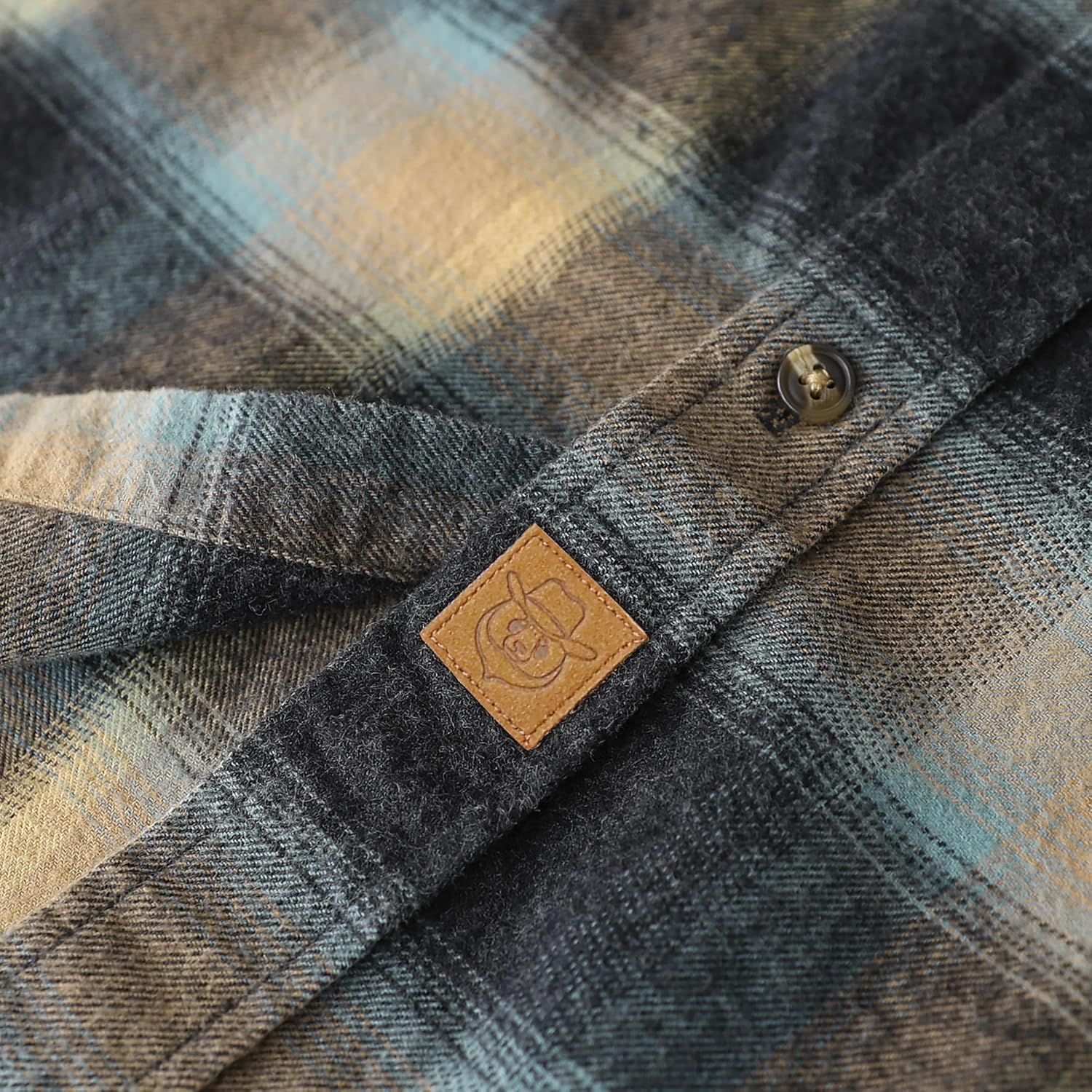 Dubinik® Mens Flannel Shirt Long Sleeve Button Down Plaid All Cotton Soft Brushed Flannel Shirt for Men Utility Casual Shirt - Image 5