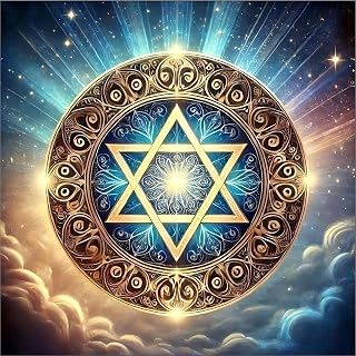 Jewish Art - Beautiful Star of David - Art Print size 10x10 inches P10-1957 Unframed