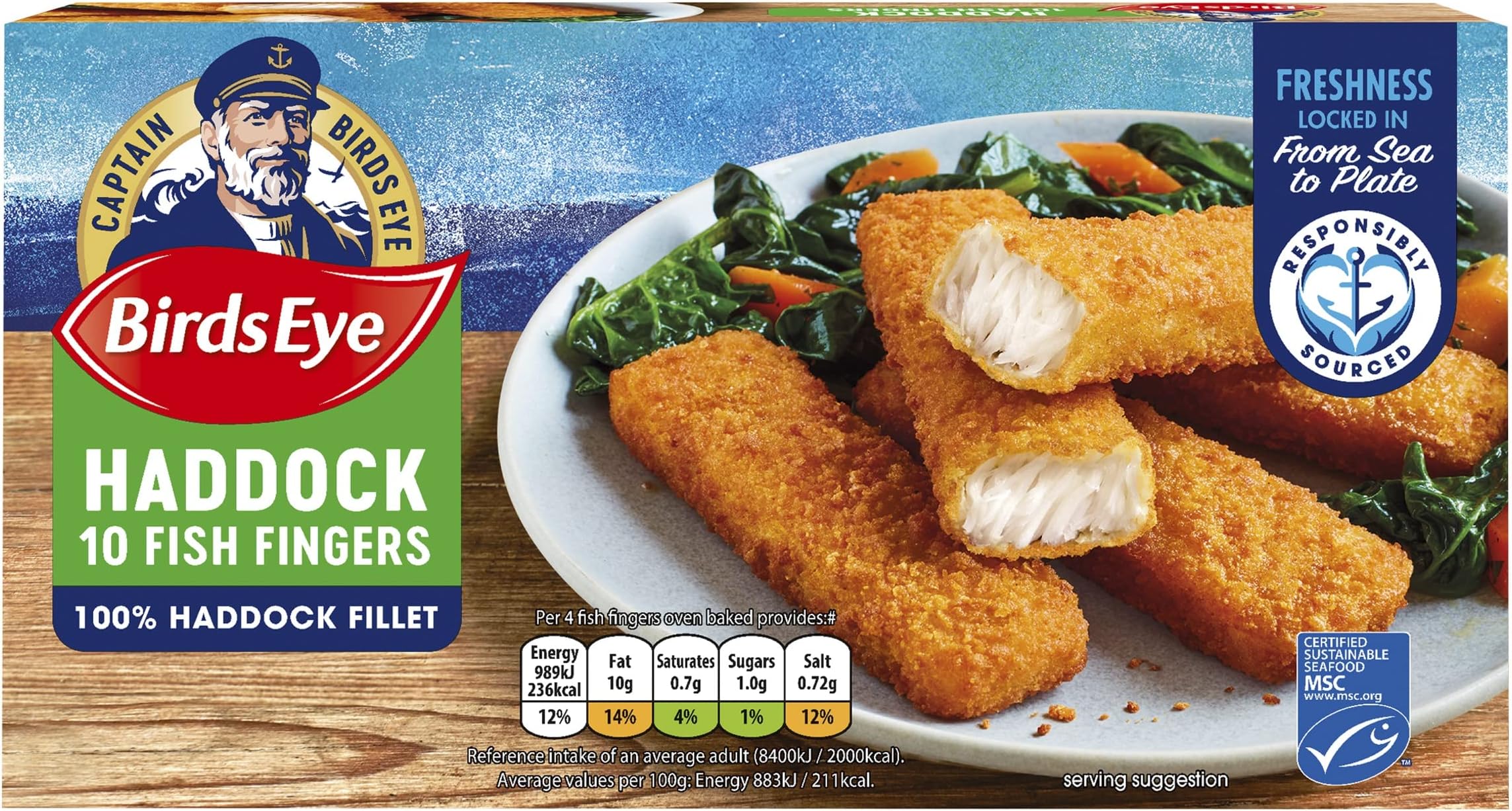 Birds Eye 10 Haddock Fish Fingers, 280g (Frozen)