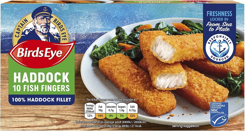 Birds Eye 10 Haddock Fish Fingers, 280g (Frozen) Grocery