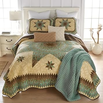 Donna Sharp Sea Breeze Star Quilt Set, King, 3-Piece, 110" x 96"