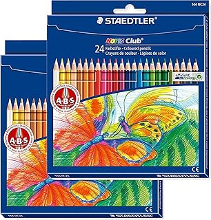 مجموعة أقلام رصاص ملونة نوريس كلوب مكونة من 24 لون ستيدلر عبوة قطعة | مزدوجة بألوان متنوعة