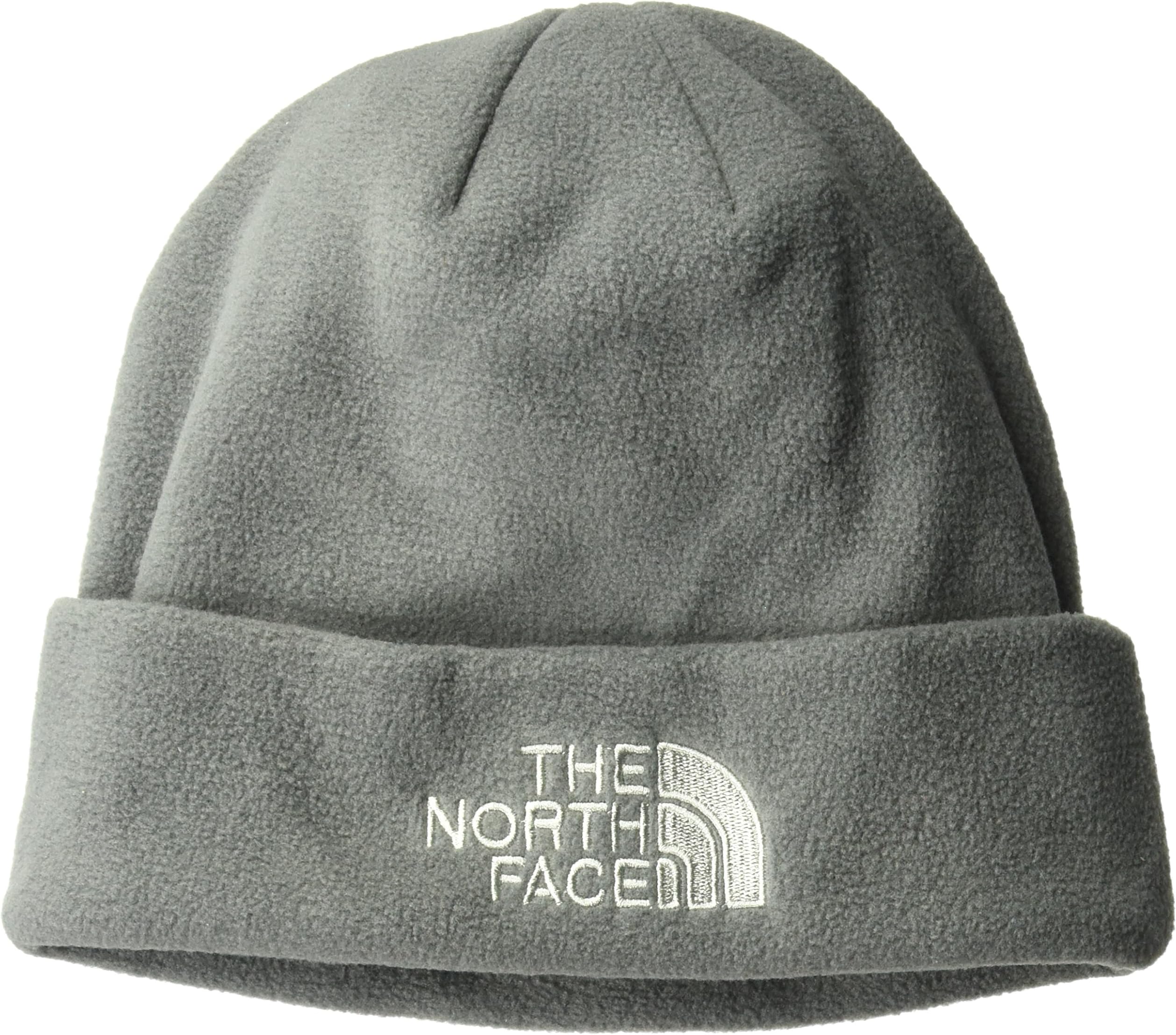 The North Face Double Layers Winter Thicken Polar Fleece Thermal Beanie Hat (Gray, One Size)