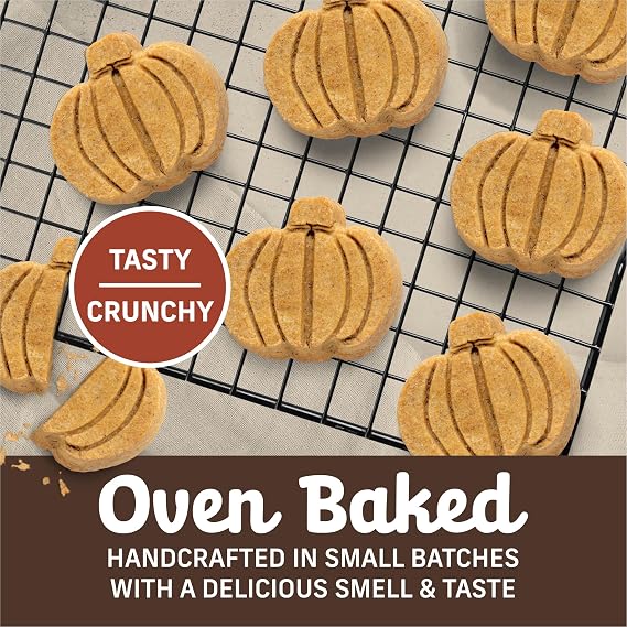 Merrick Oven Baked Dog Treats, Natural and Crunchy Bag of Treats, Pumpkin Patch with Real Pumpkin Snack