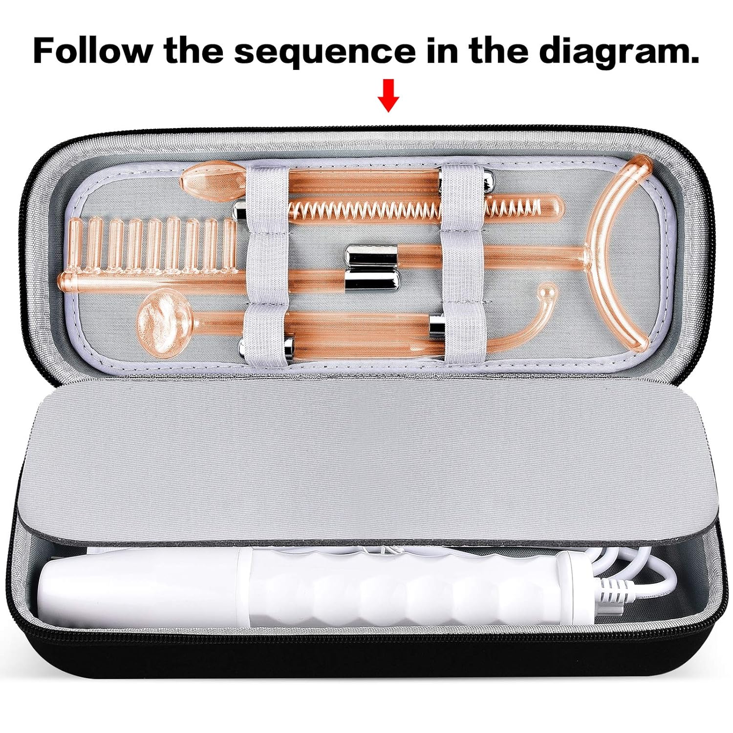 Case Compatible with NuDerma Signstek APREUTY FAZJEUNE NewWay Professional Clinical Portable Handheld High Frequency Skin Therapy Wand Machine, 6 Neon & Argon Wand (Only Box) : Beauty & Personal Care