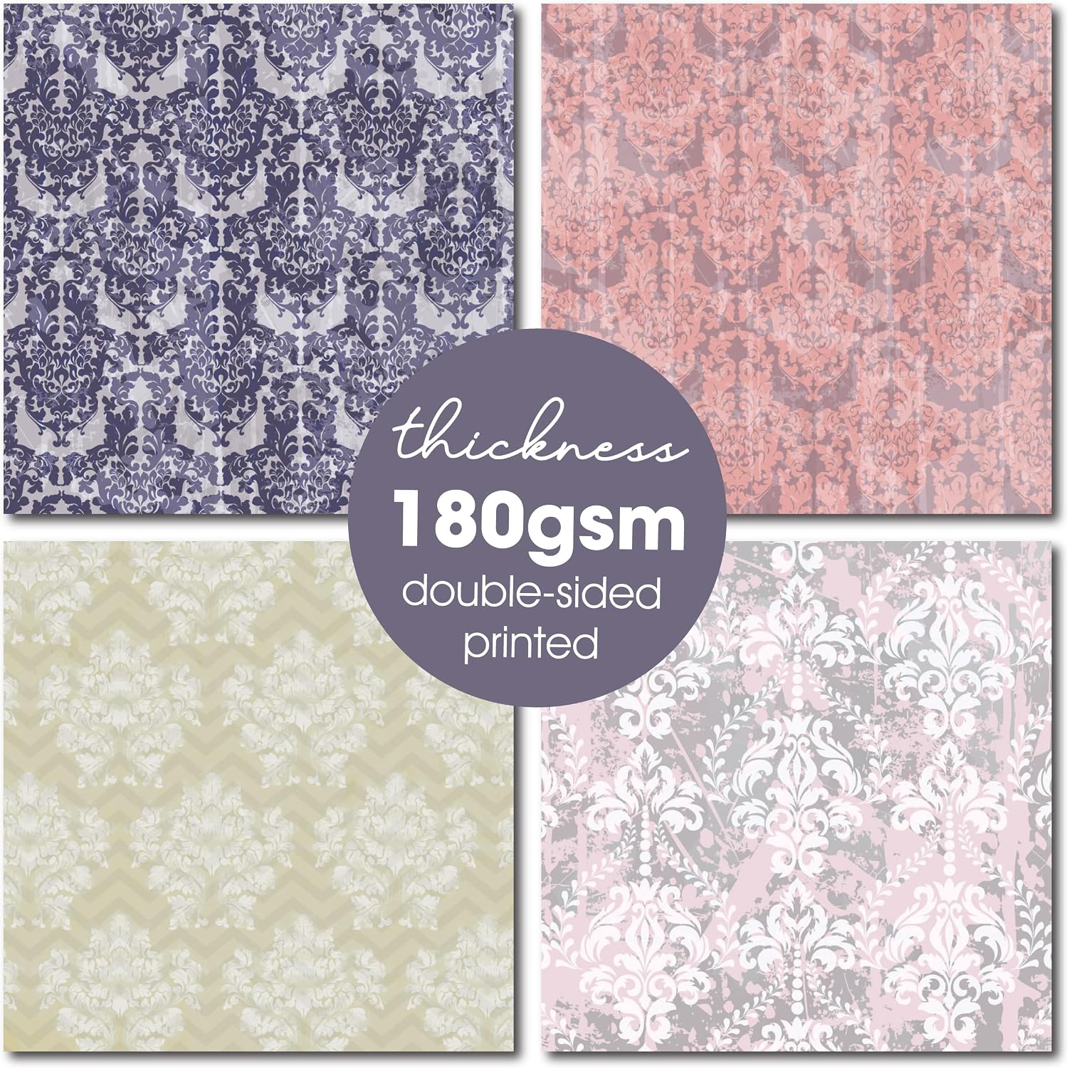 Vintage Pastel Floral 12x12 Double Sided Cardstock Paper Pad - 36 Sheets Decorative Scrapbook Paper for Card Making, Journaling, Scrapbooking Supplies