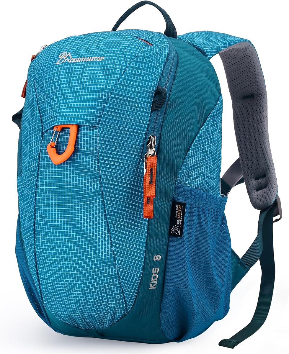 MOUNTAINTOP 8L/12L Kids Backpack Toddler School Bag Girls Boys 2-5 Travel | Small childrens daypack with durable fabric,chest strap and easy zippers, ideal for trips, camping, hiking and everyday use