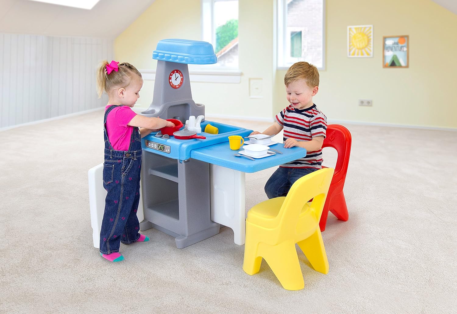 Simplay3 Play Around Chairs (2 Pack) - Hot Tamale Red and Lemon Yellow