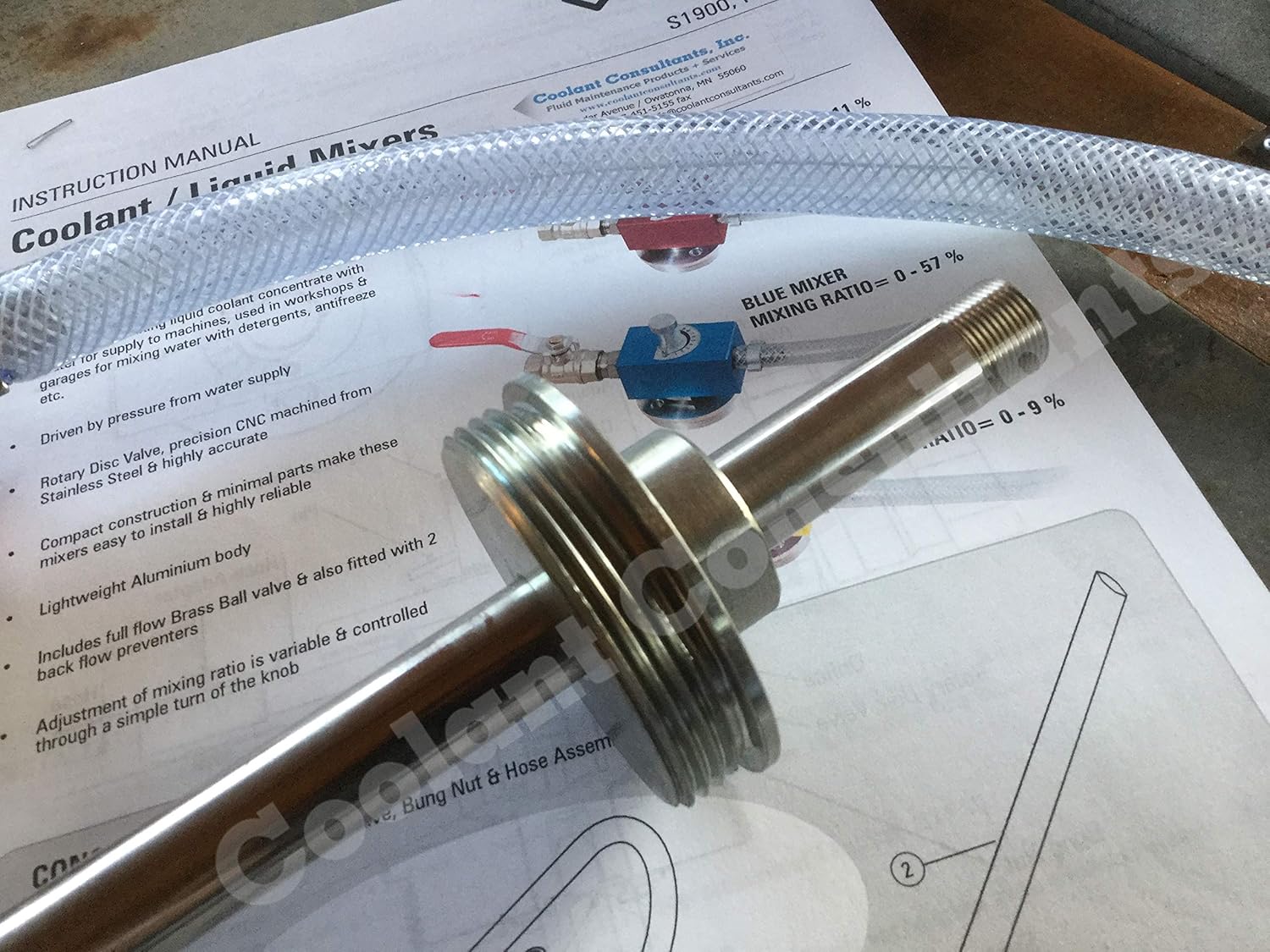 Groz Plus Drum Mixer Proportioner, Venturi Style with Rotary Disc Valve, for Metalworking Fluids (Coolant, Cutting Fluids) & Cleaners: Industrial & Scientific