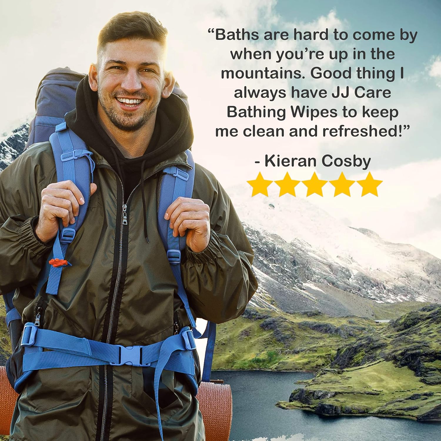 JJ CARE No Rinse Bathing Wipes for Adults, Disposable Shower Wipes (200 Count Total) Adult Bathing Wipes for Travel & Gym with Aloe Vera, Camping Shower Wipes Rinse Free [Pack of 25/ 8 Wipes per Pack] : Health & Household