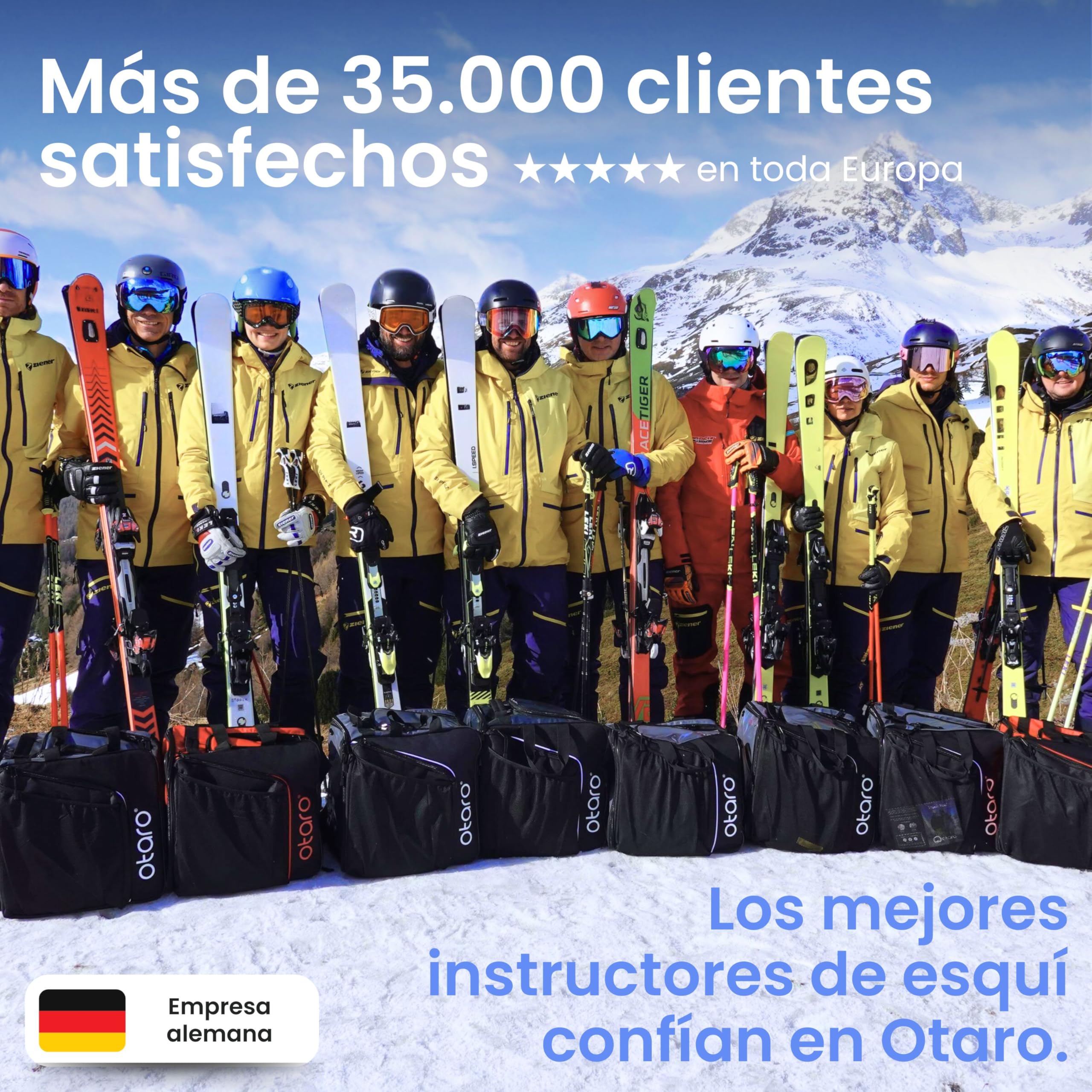 Otaro Premium Skischuhtasche mit Helmfach XL | Innovative Raumaufteilung & Hochwertige Verarbeitung |Deutsches Start-Up Unterstützen! Nie Mehr Chaos beim Skiequipment - Skischuhe-Tasche-Skitasche-Ski