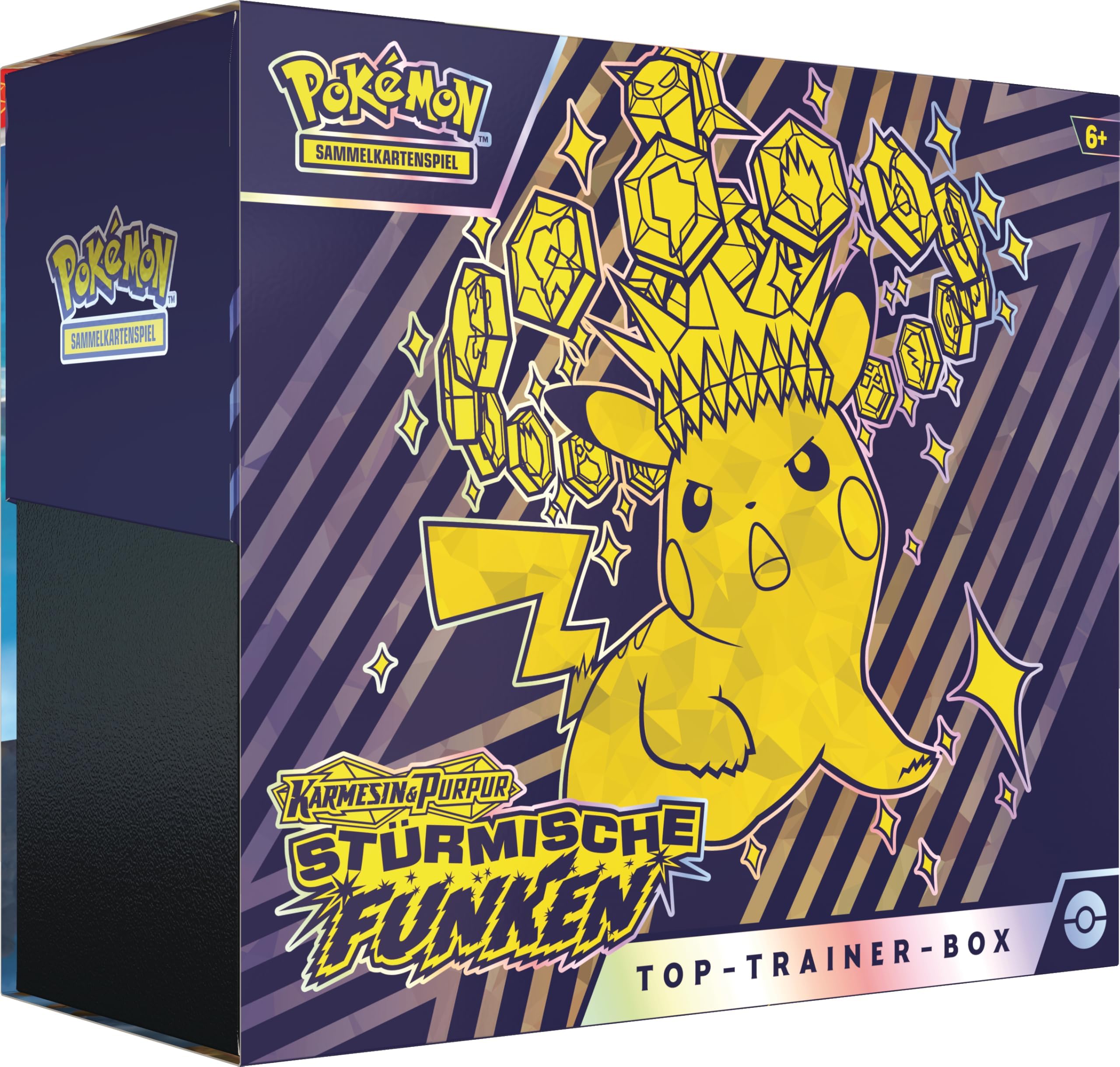 PokemonTrading Card Game: Top Trainer Box Crimson & Purple - Stormy Sparks (1 Full Screen Promo Card, 9 Booster Packs & Premium Accessories)