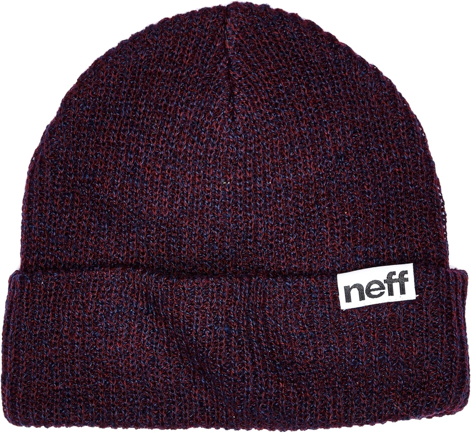 NEFF Men's fold Heather Beanie, Sangria/White, One Size at  Men’s Clothing store