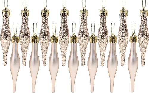 Miniatura 17 de Christmas Concepts® Paquete de bolas de gotitas de 3.4 pulgadas (5.9-3.3 in), diseño mate y purpurina, adornos de Navidad (rojo)