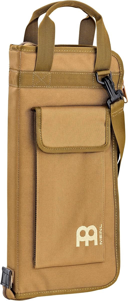 Bolsa profesional para baquetas, color marrón coyote, incluye ganchos para tom de piso, también ideal para mazos, cepillos, varillas y accesorios