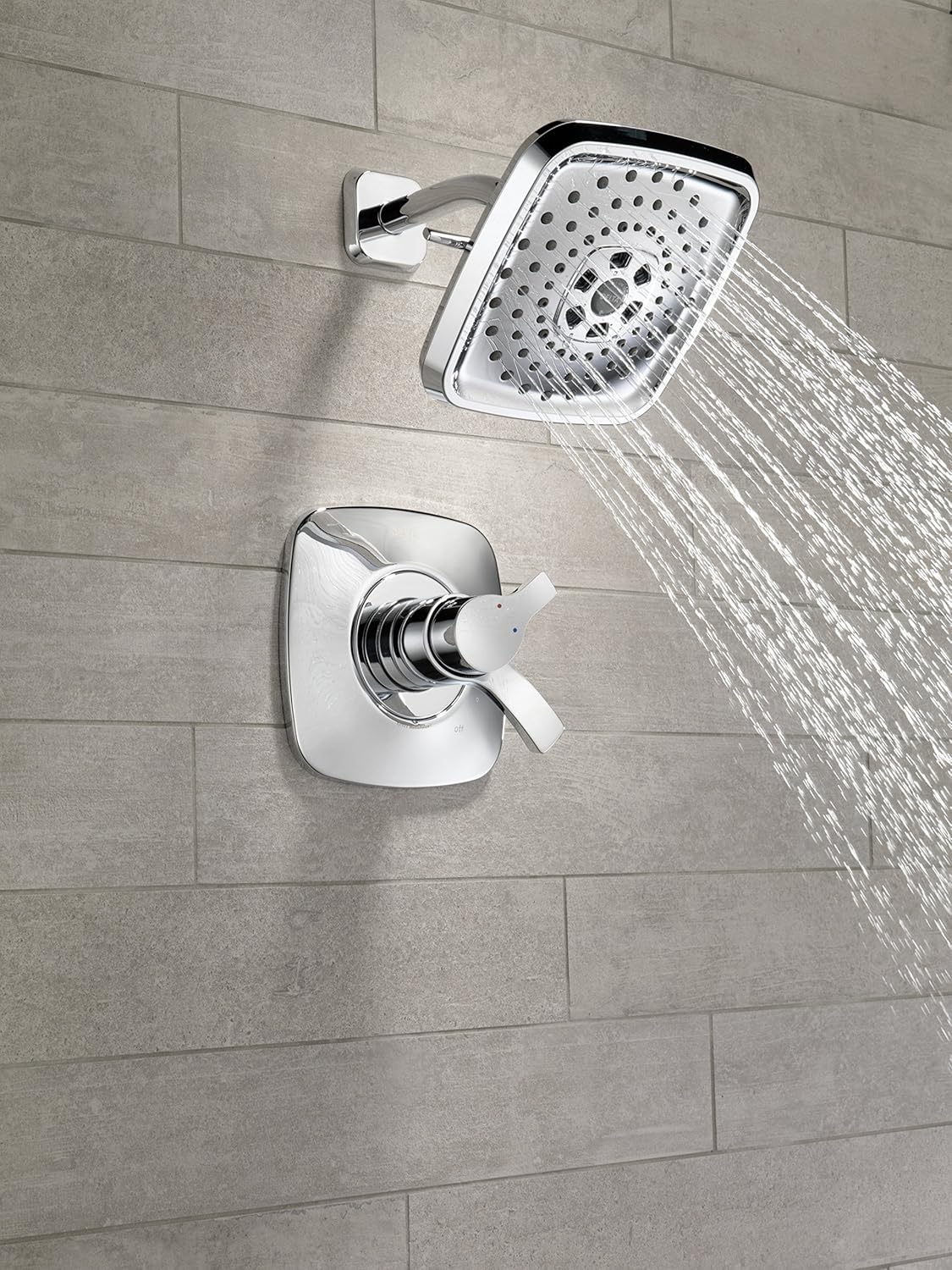 Best Cyber Monday 🔥 Delta Faucet Tesla 17 Series Dual-Function Shower Trim Kit with Three-Spray Touch-Clean H2Okinetic Shower Head, Chrome T17252 (Valve Not Included)