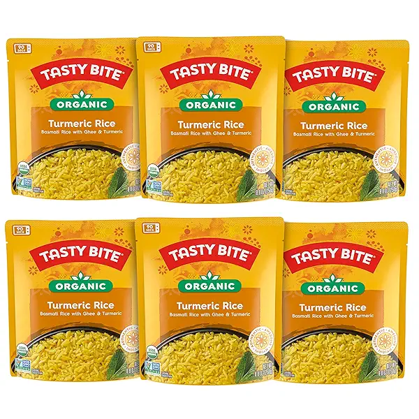 Tasty Bite Organic Turmeric Rice, 8.8 Ounce, Pack of 6, Ready to Eat, Microwavable, Vegetarian, Gluten-Free 1