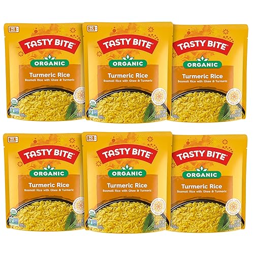 Tasty Bite Arroz de cúrcuma orgánico listo para comer arroz cocido en microondas 88 onzas paquete de 6 Tasty Bite Arroz de cúrcuma orgánico listo para comer arroz cocido en microondas 88 onzas paquete de 6