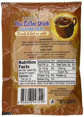 De De Instant Thai Coffee Drink, 12 count