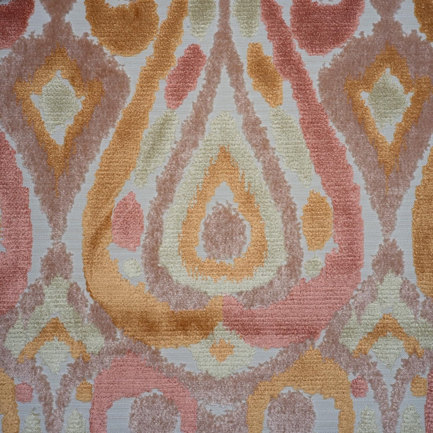 TopFabric - KASURI - Tear Drop Design Cut Velvet Upholstery Fabric